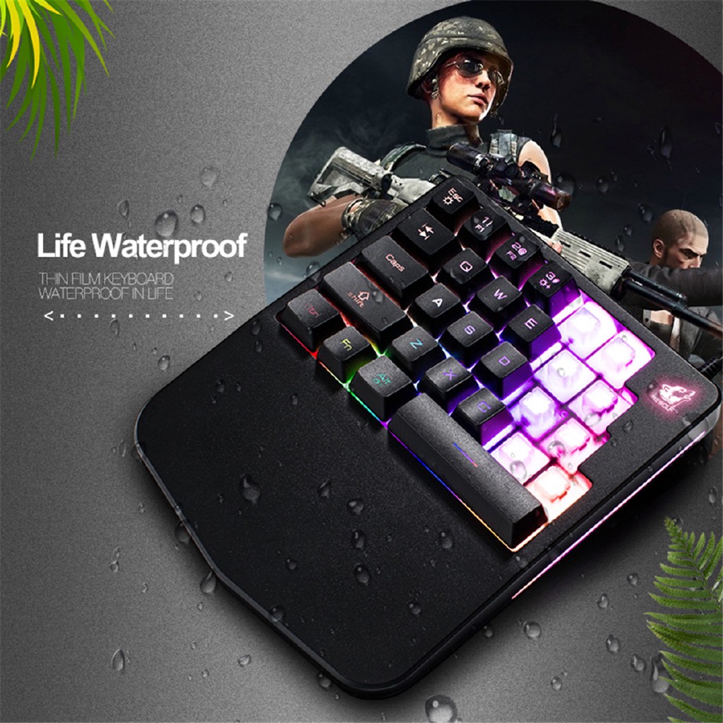 Bàn phím bán cơ một tay FREE WOLF K11 với 28 phím Chơi game trên điện thoại,Laptop,máy tính bảng -dc3155