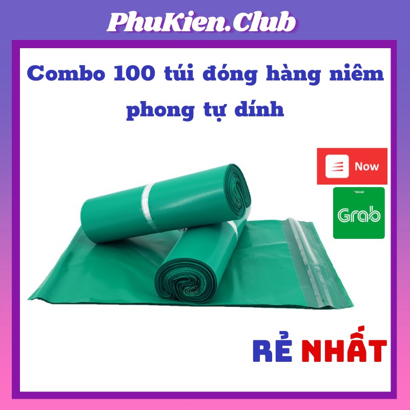 Combo 100 túi đóng hàng niêm phong tự dính size 15cmx20cm có sẵn lớp dán tiện lợi