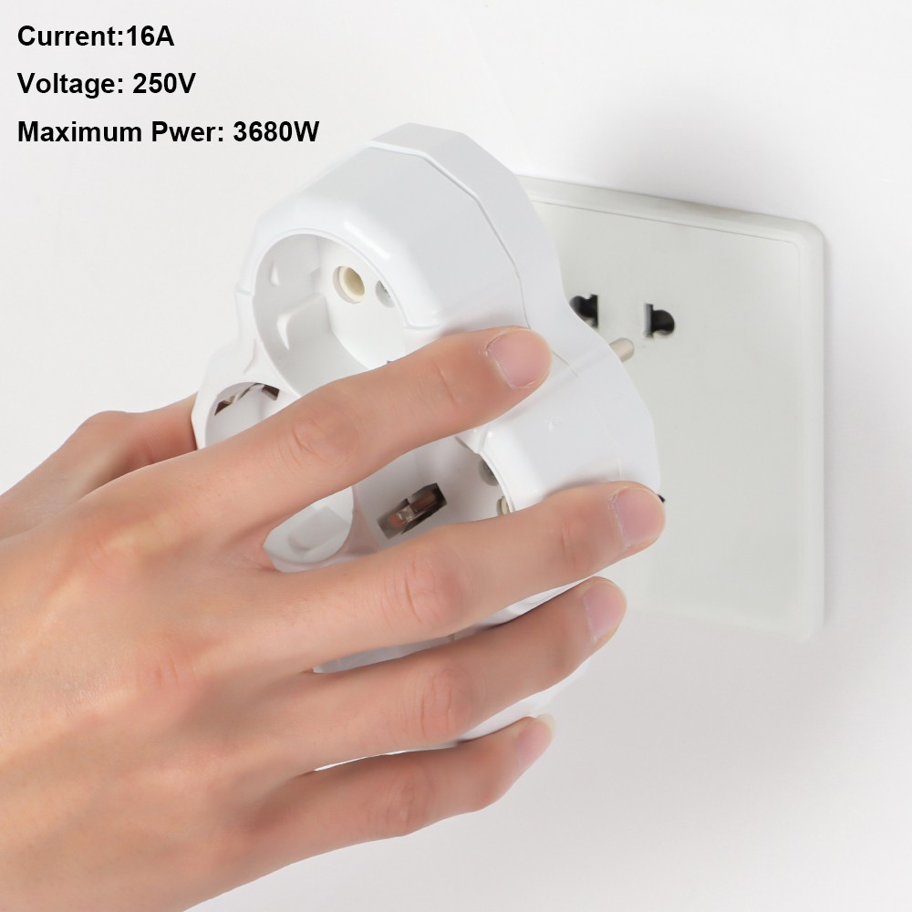 Phích Cắm Chuyển Đổi 1 Sang 4 Chiều 16a Ac 110-250v Chuẩn Châu Âu | BigBuy360 - bigbuy360.vn