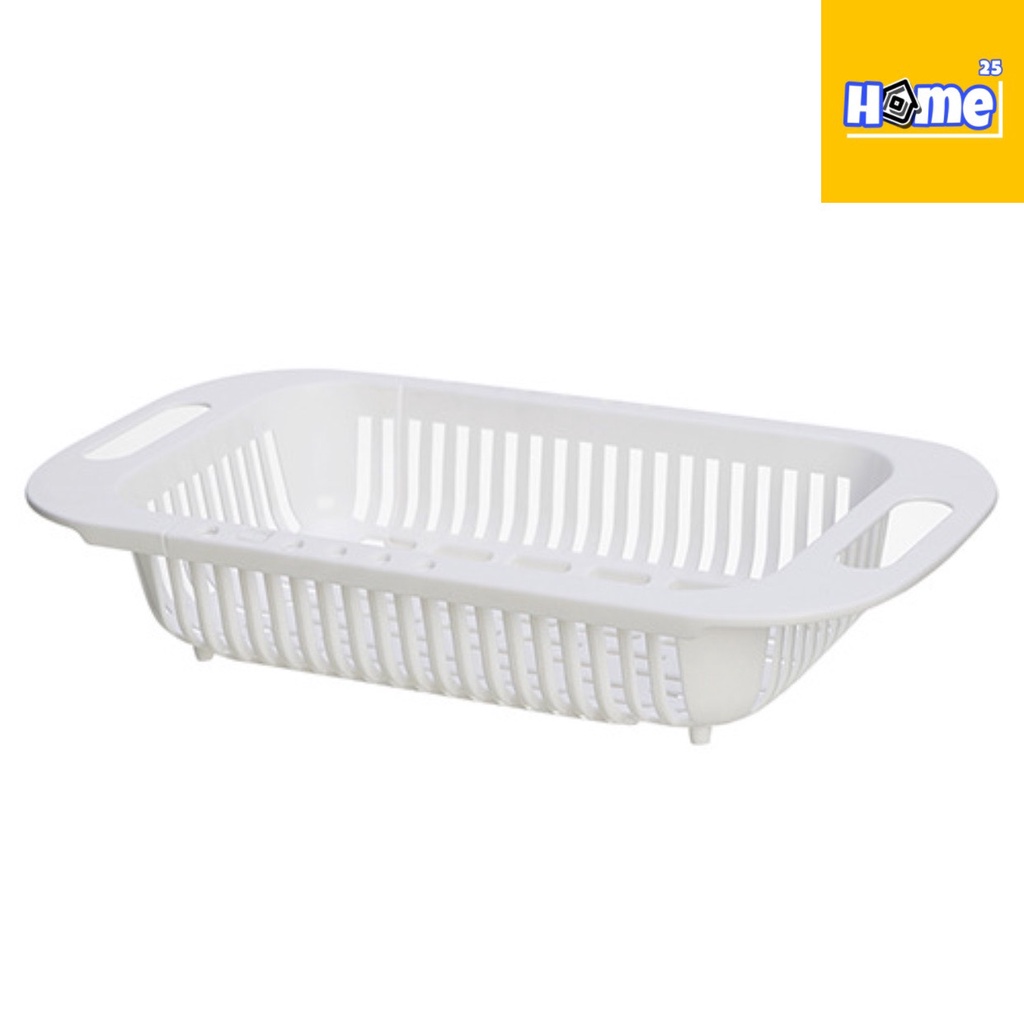Rổ gác bồn rửa chén bát, rổ rửa rau củ gác bồn rửa chén đa năng nhựa dẻo màu trắng