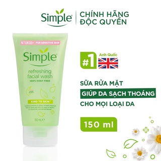 Sửa rửa mặt dạng gel Simple Refreshing Facial Wash 150ml