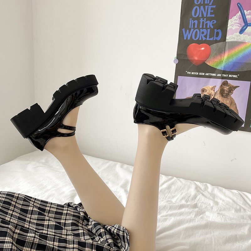 [Sẵn đen bóng 39] Giày búp bê lolita đế răng cưa | BigBuy360 - bigbuy360.vn