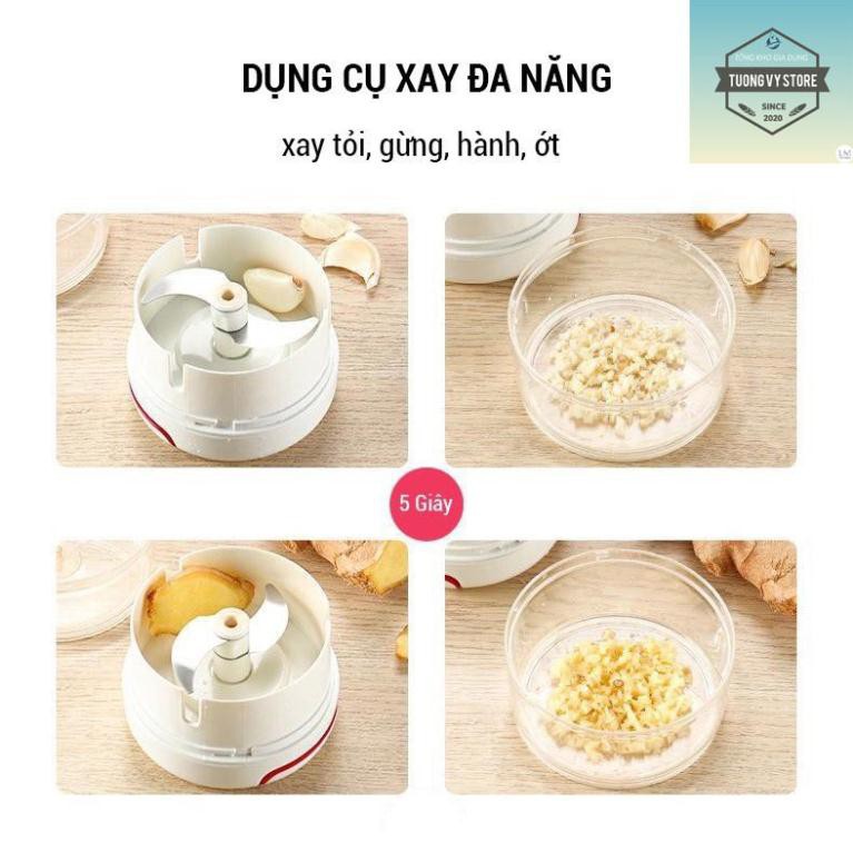 Dụng cụ xay tỏi 📦SALE📦 máy nghiền băm ớt mini Mini Food Chopper chuyên dụng nhỏ gọn tiện lợi không sử dụng điện MXTOI