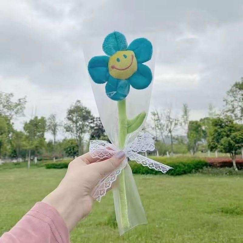 Bông hoa vải 30cm thân có kẽm dùng trang trí