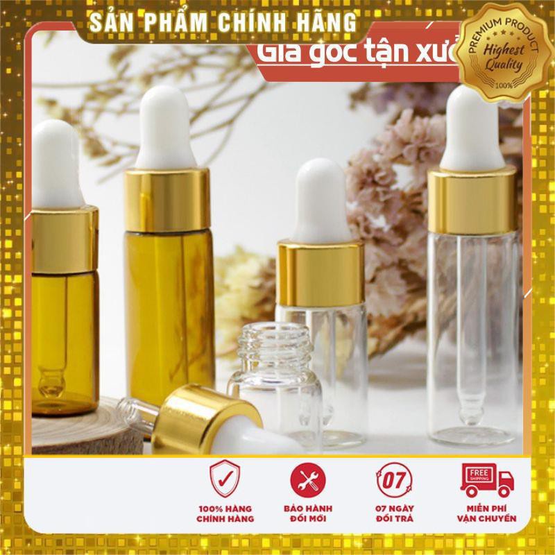 Lọ Chiết Serum ❤ TRÙM SỈ ❤ [2ml,3ml,5ml] Lọ đựng tinh dầu thủy tinh mỏng Khoen vàng chiết mỹ phẩm