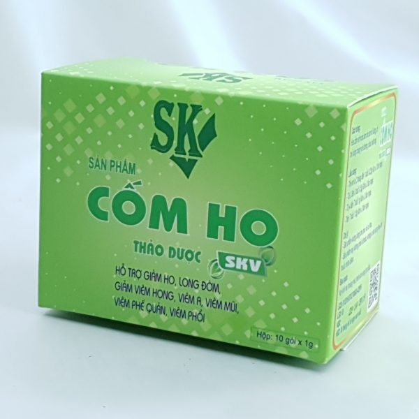 Cốm ho thảo dược skv giảm ho long đờm, giảm viêm họng, viêm mũi, viêm A, viêm phế quản