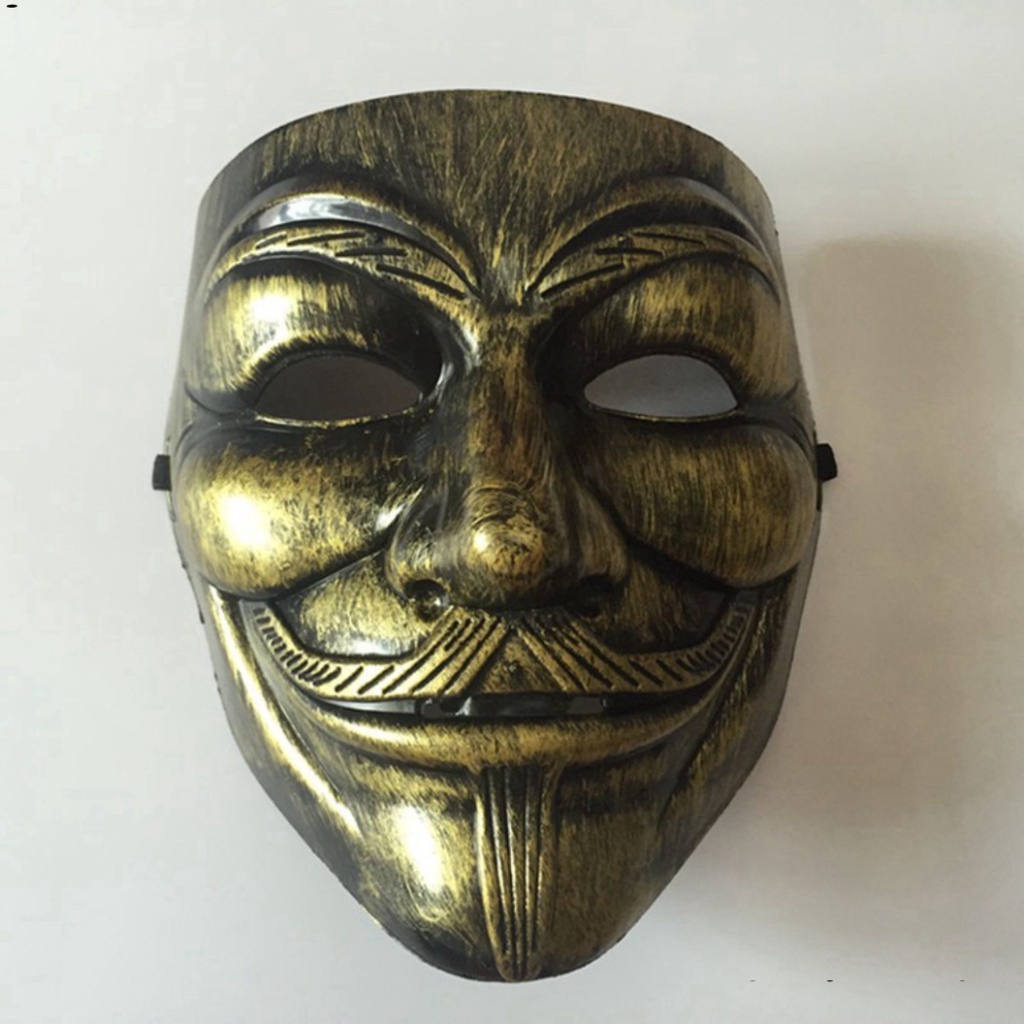 Mặt nạ hóa trang nhân vật Hacker V phim Vendetta Bạc Cổ Điển Vàng Cổ Điển
