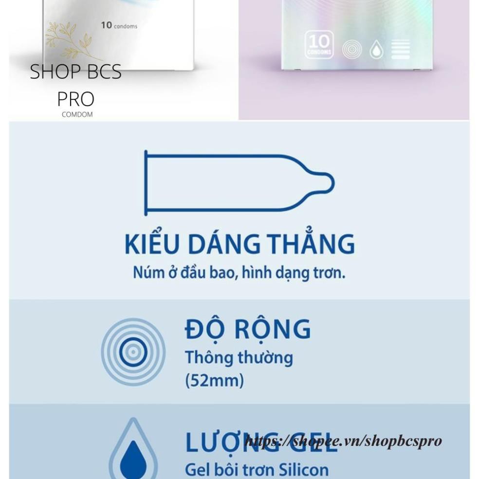 Bao cao su Durex Invisible Extra Thin extra sensitive siêu mỏng siêu mạnh chân thật hương yêu hộp 10c