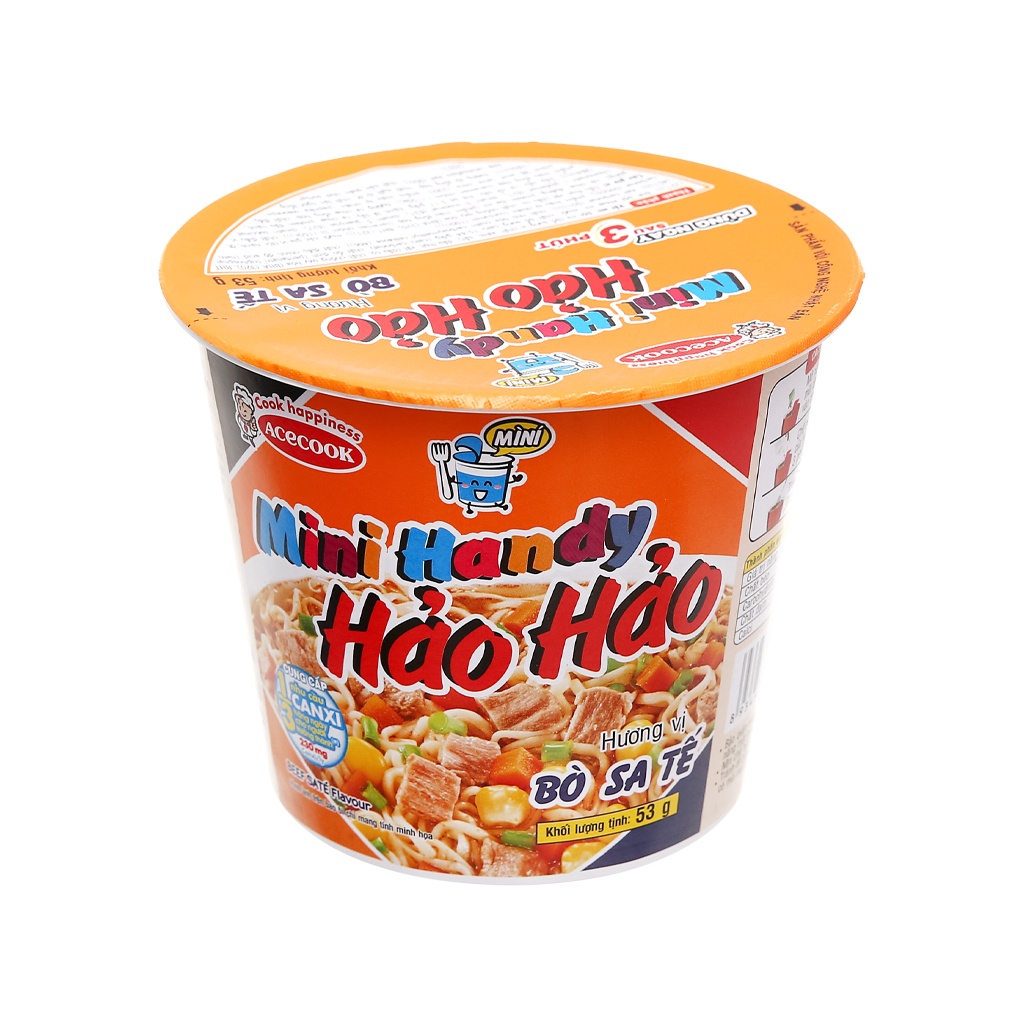 Mì ăn liền Mini Handy Hảo Hảo vị bò sa tế ly 53g