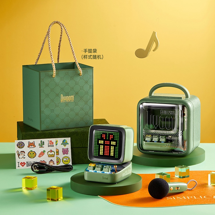 Loa Bluetooth Divoom MIC công suất 15W kết hợp micro karaoke và màn hình bàn phím