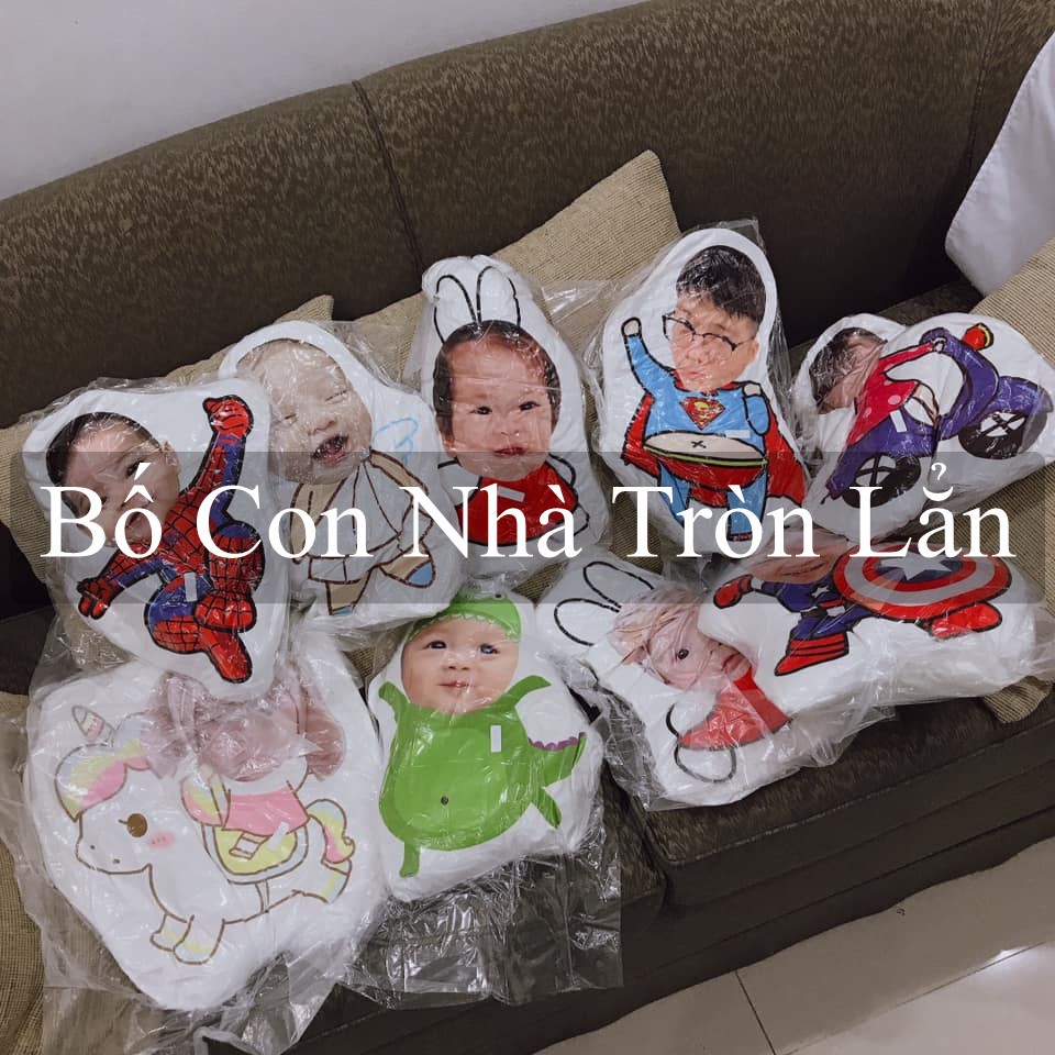 In gối theo yêu cầu - GỐI CHIBI GHÉP MẶT VUI NHỘN , NGỘ NGHĨNH cho các bé - Gối bông ghép hình theo yêu cầu - GỐI ÔM