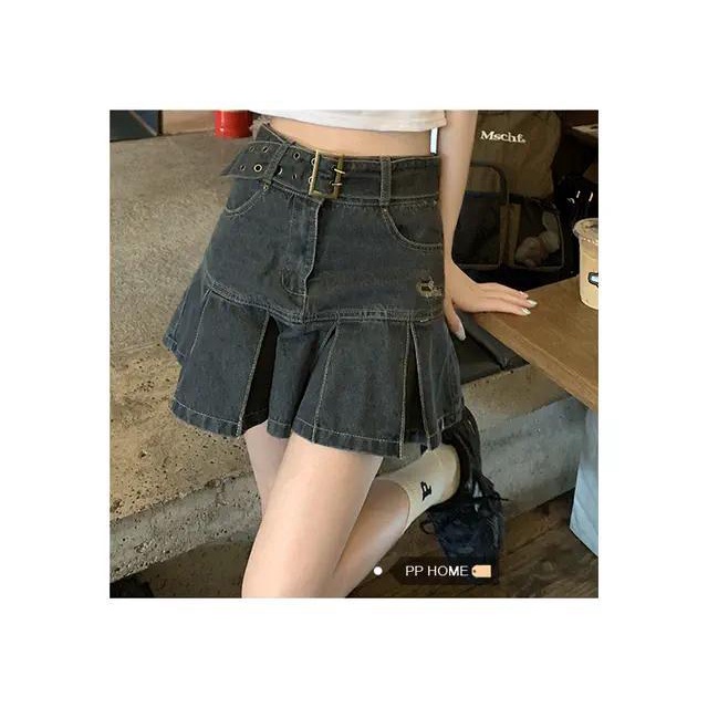 Chân Váy Denim Xếp Ly Dáng Ngắn Phong Cách Nhật Bản Thời Trang Mùa Hè 2022 Dễ Phối Đồ
