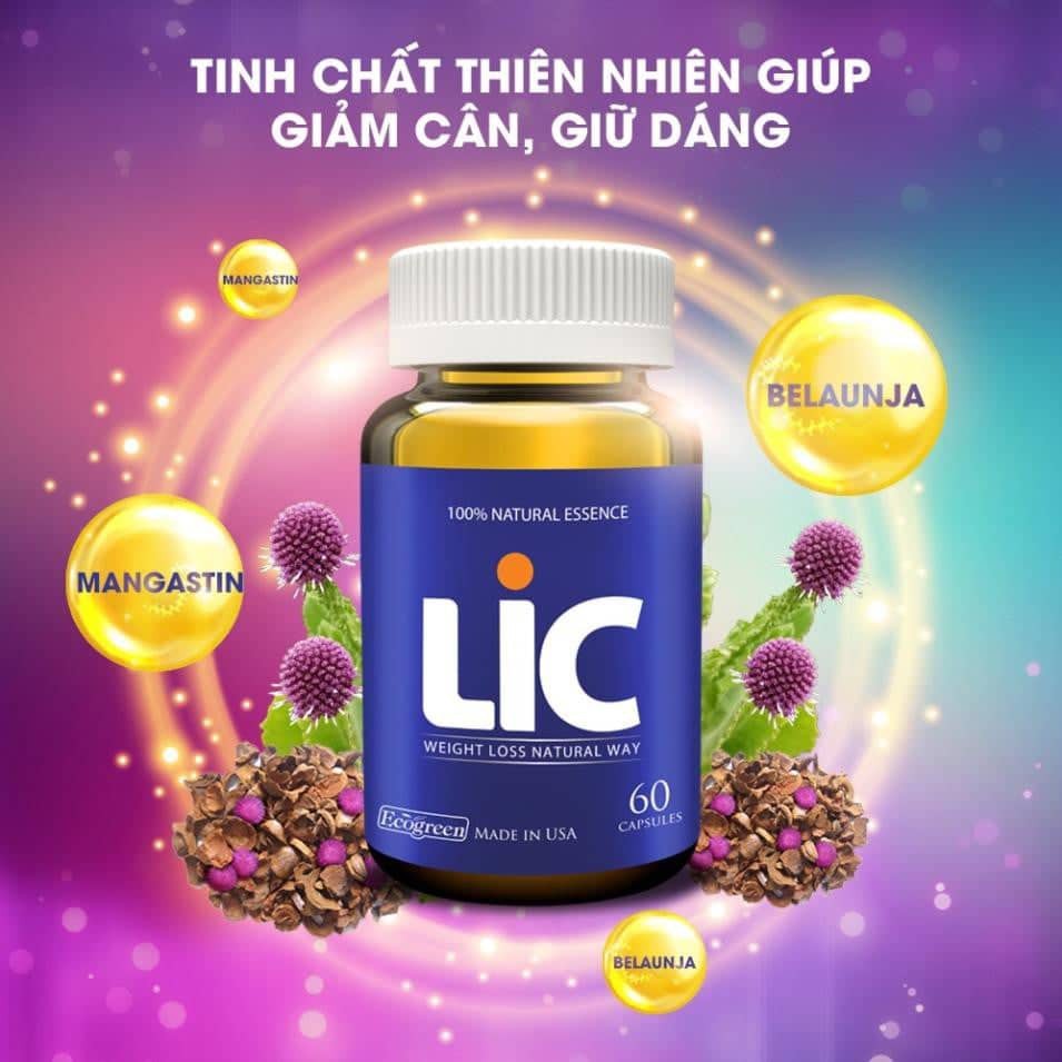 Lic - Giảm cân Có tem tích điểm - Chính hãng Eco - Giảm cân an toàn từ thảo dược, hạ mỡ máu-Lọ 60 viên
