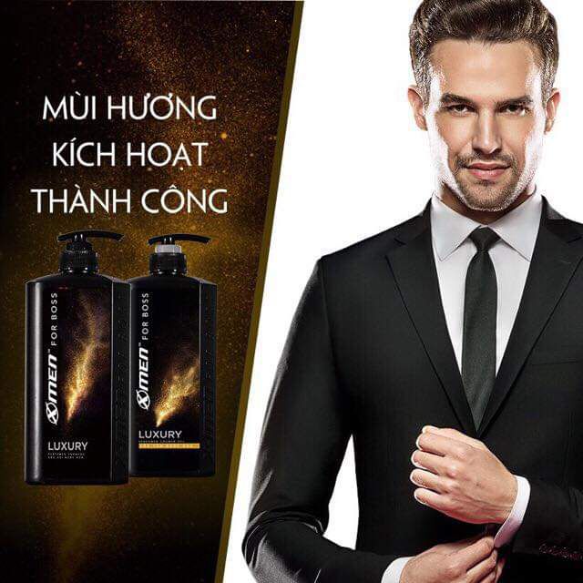 Combo Dầu gội và sữa tắm Xmen For Boss Gold Luxury  650g + sữa tắm 650g