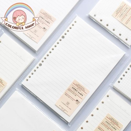 Ruột sổ còng giấy refill 20 26 lỗ A5 B5 sổ planner bullet journal