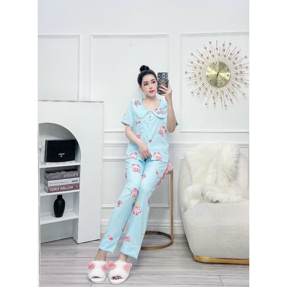 ❤️SIÊU DỄ THƯƠNG❤️Đồ bộ quần dài áo cổ sen mặc nhà, đồ bộ mặc nhà nữ mềm mịn mát chipchip90 M00128