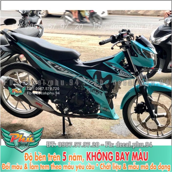 Tem rời Satria Movistar XAnh trắng đen (B) -1