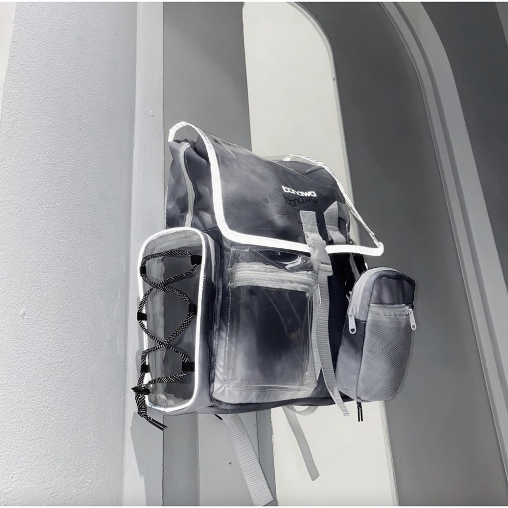 Balo Banawa Đen Tie Dye See Thru Backpack tặng giấy thơm