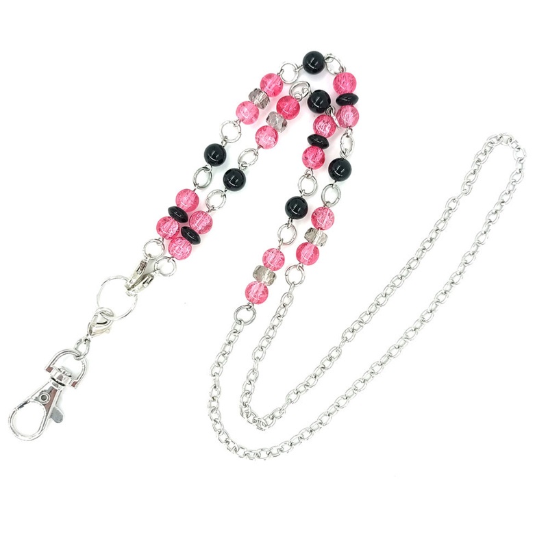 Flgo Dây Đeo Cổ Đính Hạt Màu Hồng Thời Trang