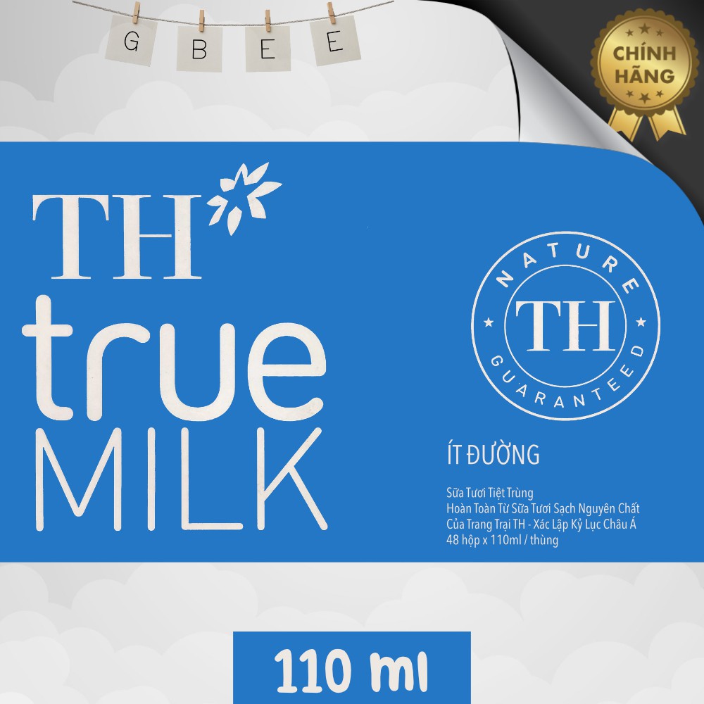 thùng sữa TH True Milk 110ml, đủ loại