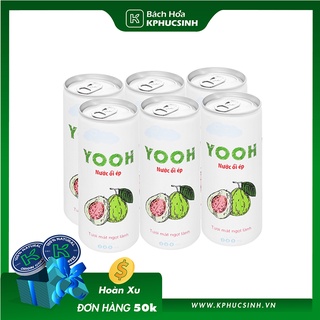 Combo 6 lon nước ổi ép yooh 240ml
