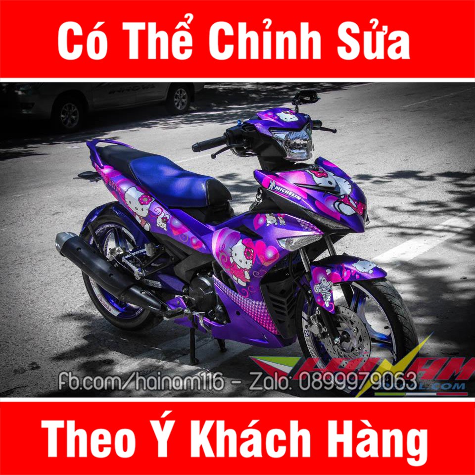 Tem Trùm exciter 150-hello-kitty-hồng