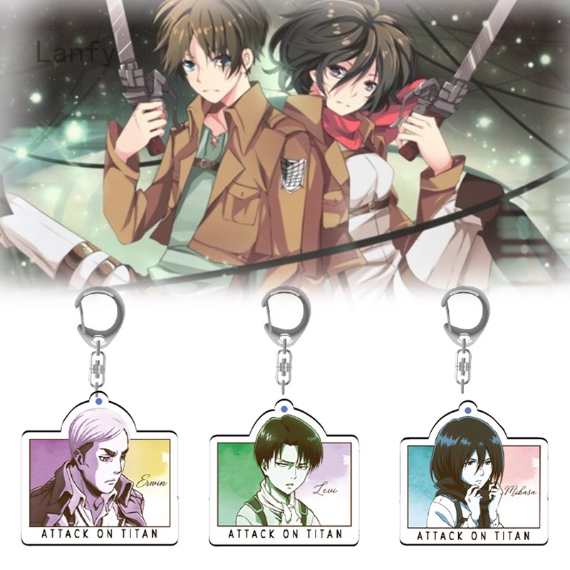 Móc Khóa Acrylic Họa Tiết Attack On Titan Phong Cách Nhật Bản