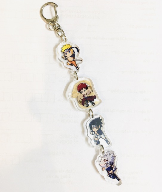 Móc khoá anime naruto, dây móc khoá naruto chùm 4 miếng