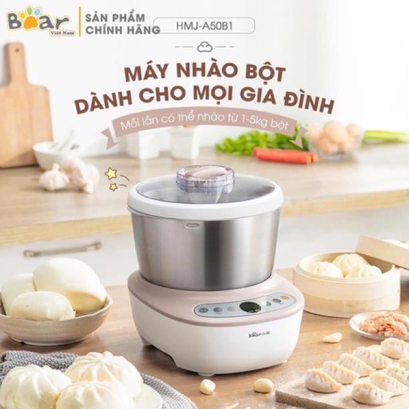 [Mã ELHA22 giảm 5% đơn 300K] Máy trộn và nhồi bột Bear dung tích 5L HMJ-A50B1 bảo hành 12 tháng