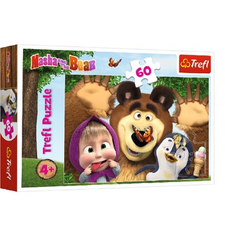 Tranh ghép hình chính hãng Trefl 17337- 60 mảnh Chủ đề Masha and the Bear