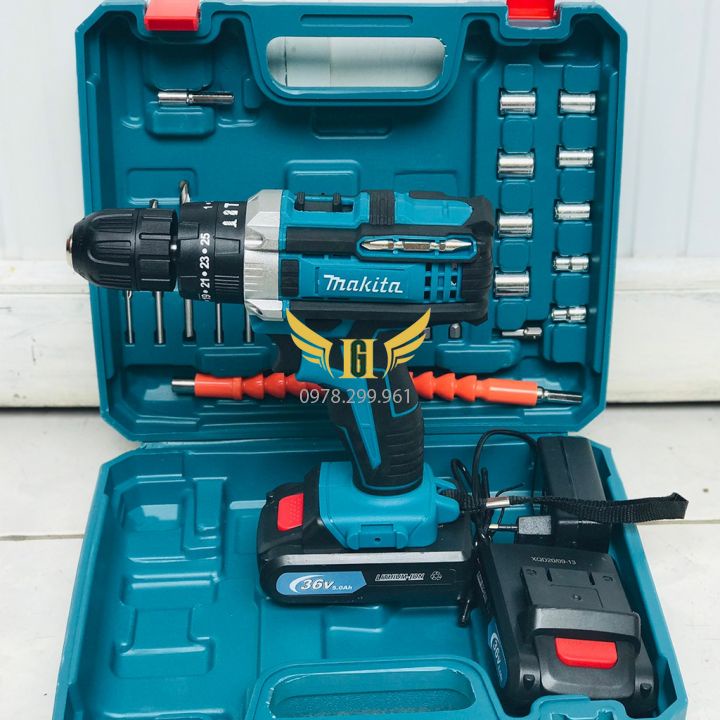 MÁY KHOAN PIN 36V MA.KI.TA DF-331D, Máy Vặn Vít, 3 Chức Năng Có Búa Kèm Phụ Kiện Các Loại
