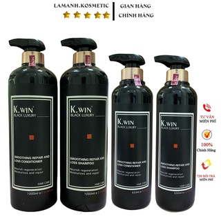 Dầu Gội Xả K.win Black Luxury Hương Nước Hoa phục hồi ngăn rụng tóc, ngăn dầu,gàu cặp 650ml - 1000ml
