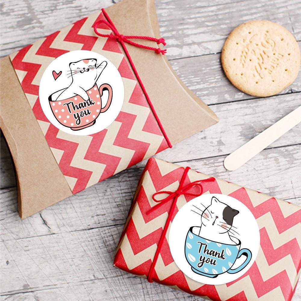 Combo set 520 tem nhãn dán sticker In194 cao cấp chất liệu decal giấy đế xanh - Khổ a3 - Thank You 02