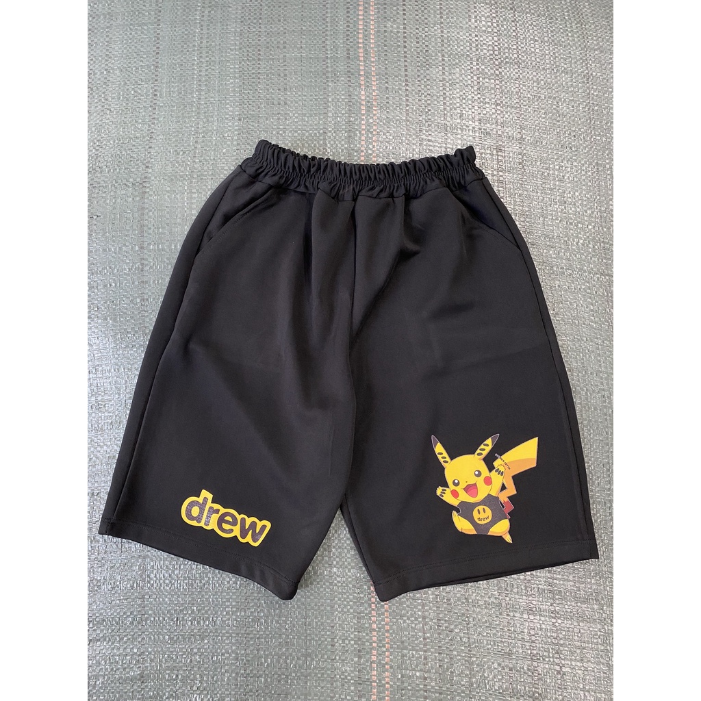 QUẦN SHORT DREW Nam Nữ, chất thun Poly 2 da, quần đùi thể thao, cộc ngắn form rộng unisex. KKIM SHOP