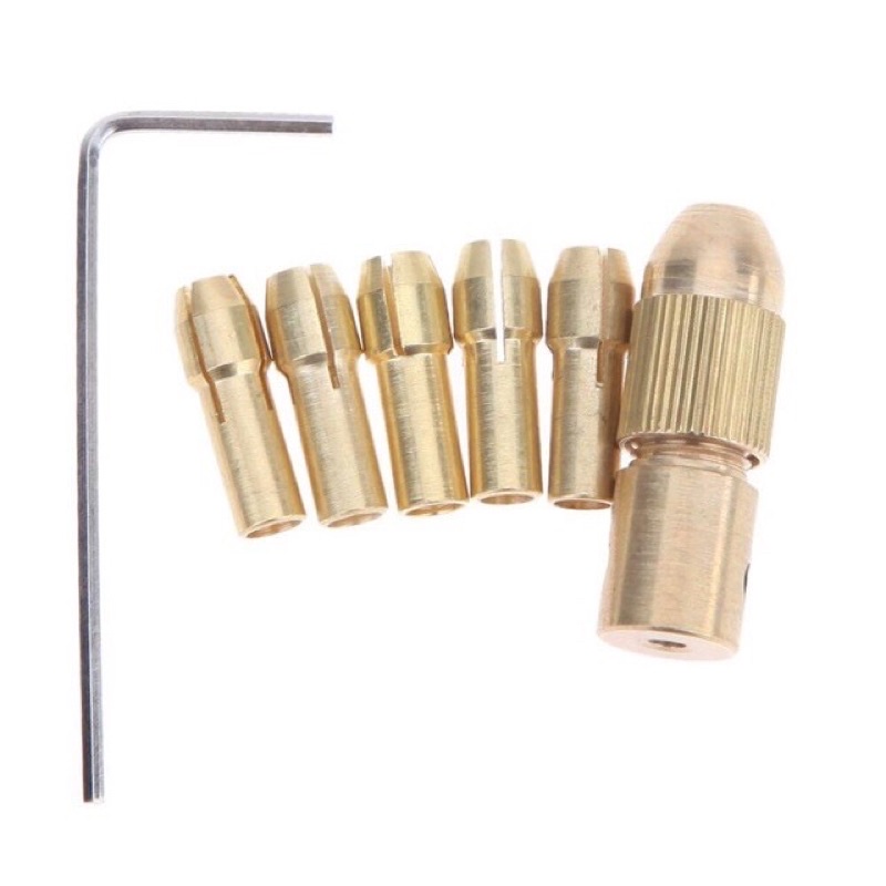 Bộ 5 đầu kẹp mũi khoan 0.5mm đến 3mm, trục 5mm/2,35mm/ 2mm chuyên kẹp mũi khoan chế máy khoan cầm tay mini...