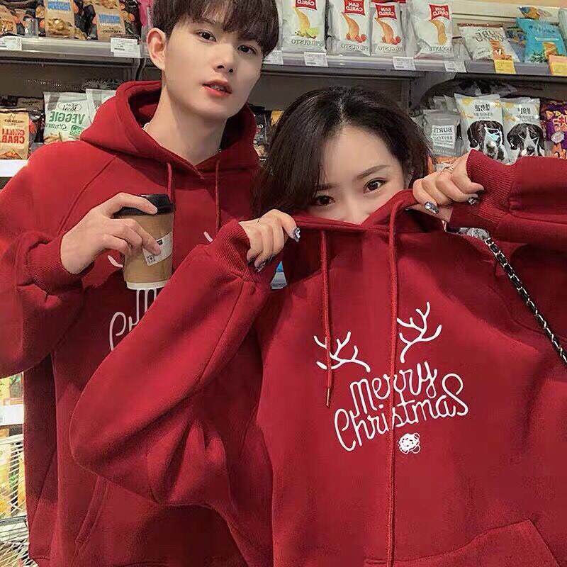 Áo Nỉ Noel Tuần Lộc Đỏ PEONYB Nữ [FREESHIP]  Sweater form rộng tay bồng, hoodie giáng sinh Merry Christmas Ulzzang