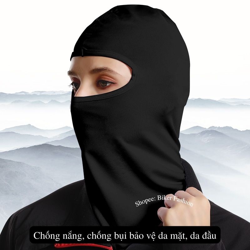Khăn trùm đầu ninja phượt chống nắng loại 1, Vải cao cấp, thoáng mát, co dãn 4 chiều, thấm hút mồ hôi nhanh