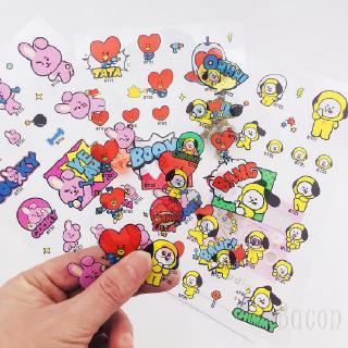 Sticker Dán Trang Trí Hình Các Thành Viên Nhóm Bts Bt21 Trong Suốt 27