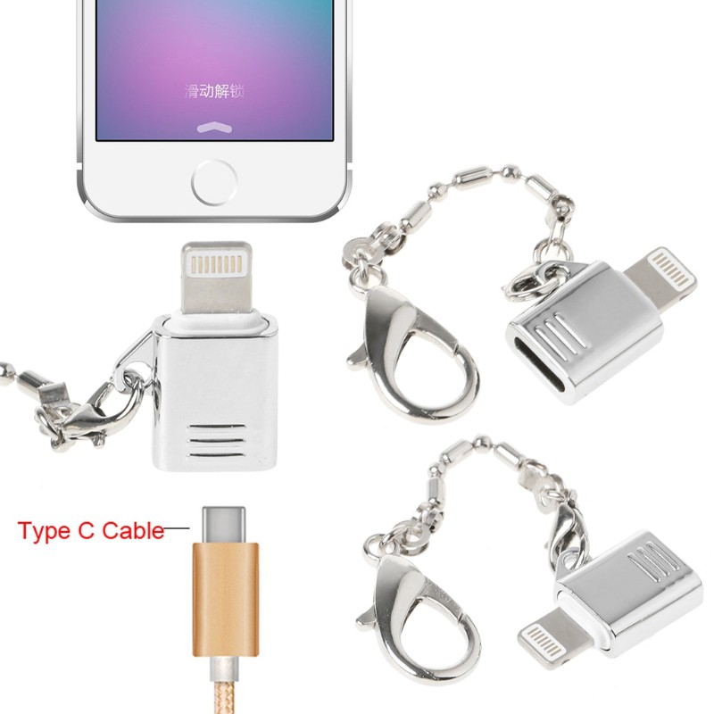 Cáp Chuyển Đổi Usb 3.1 Type C Sang Lightning Có Móc Khóa Cho Ipad Iphone Ipod