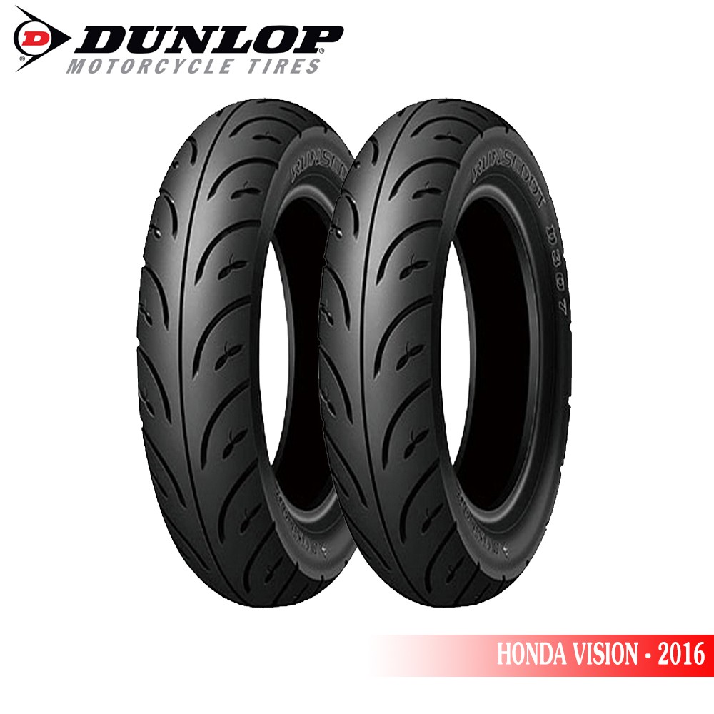 Cặp lốp xe HONDA VISION 2016 DUNLOP TRƯỚC 80/90-14 D307 và SAU 90/90-14 D307