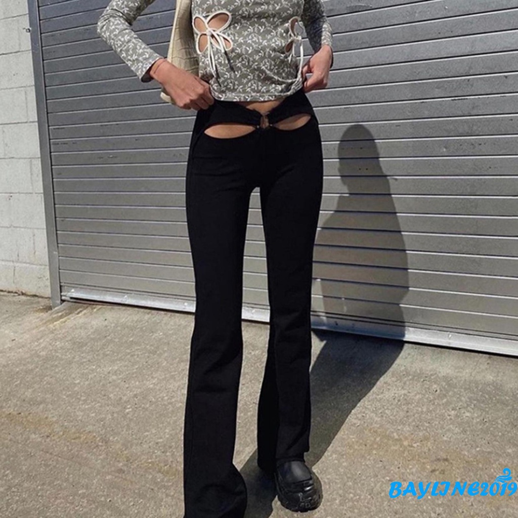 Quần dài nữ lưng cao kẻ sọc thời trang năng động