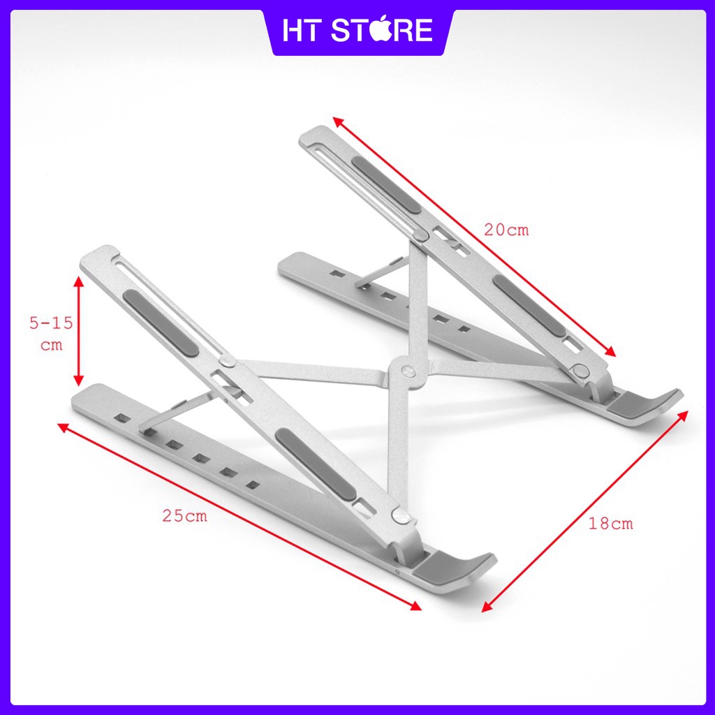 [GIÁ SỐC] Giá đỡ Laptop, MacBook, Ultrabook hợp kim nhôm điều chỉnh độ cao, chống mỏi cổ, đế tản nhiệt kê Laptop