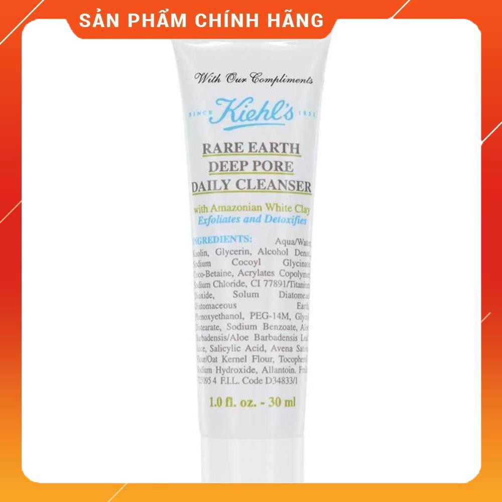 Sữa Rửa Mặt đất sét Kiehls Rare Earth Deep Pore Daily Cleanser 30ml [Mĩ Phẩm Gía Sỉ 89]