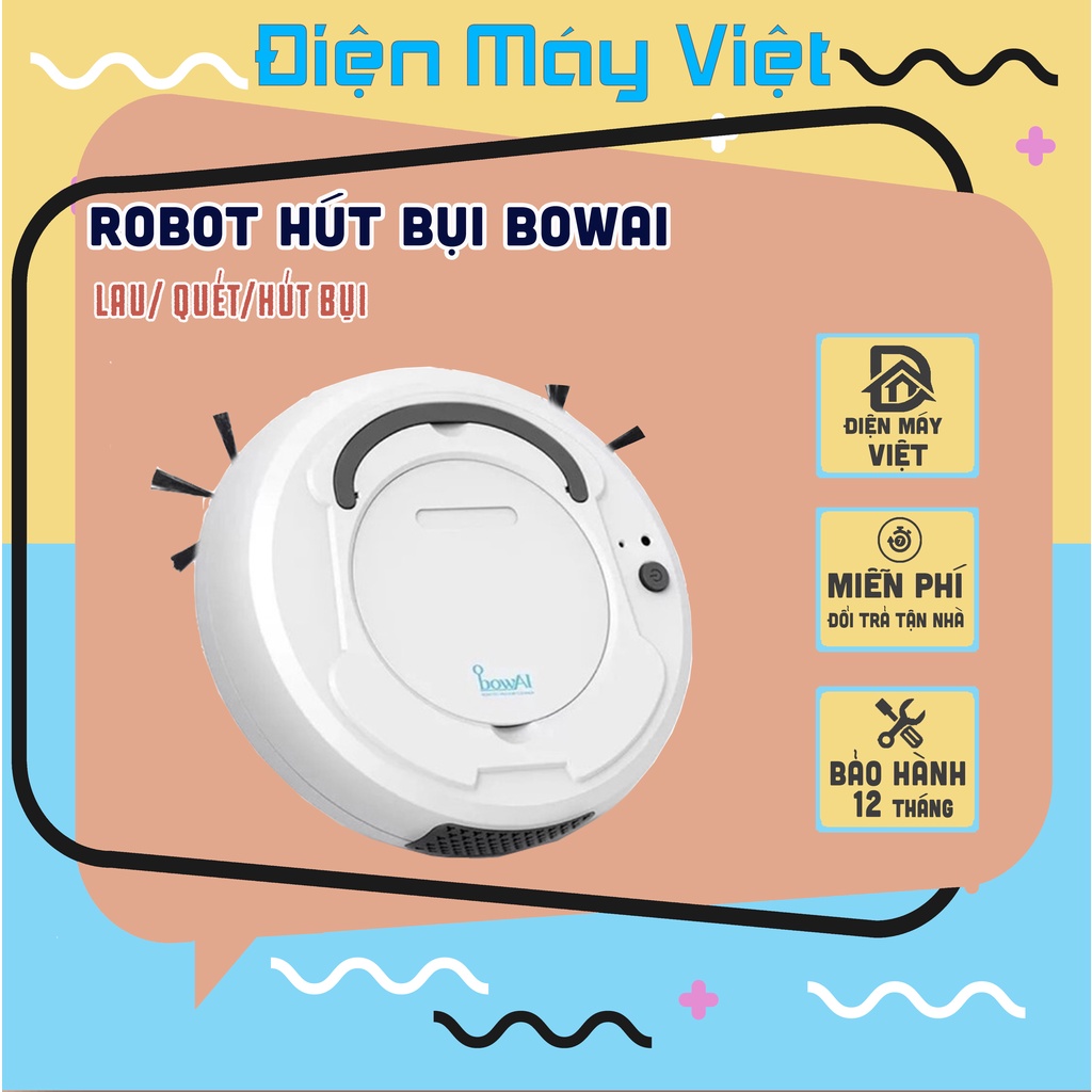 [Hàng Nội Địa] Robot hút bụi Bowai thông minh, Robot lau nhà tự động công nghệ AI 3 trong 1 - Bảo Hành 12 Tháng