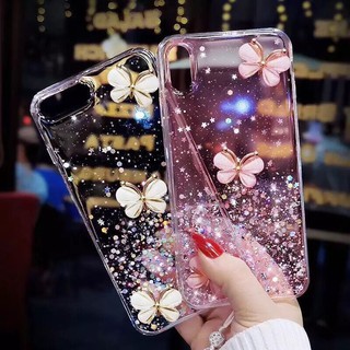 ✷ ❈ Ốp lưng hình con bướm ngọc trai lấp lánh Bling cho iPhone 15 14 11 12 13 Pro Max XR X 7 8 Plus Vỏ chống sốc trong suốt
