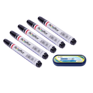 Combo 05 cây bút lông bảng fo-wb015 và 01 cái lau bảng fo-wbe01
