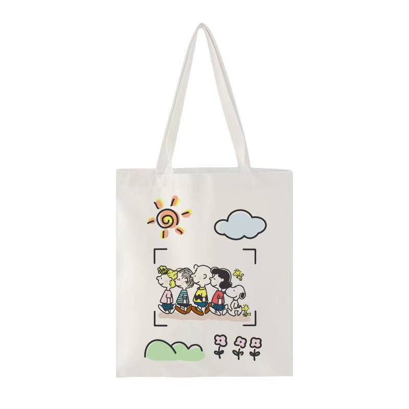 【Sỉ 30++mẫu】Túi tote vải canvas đeo chéo đi học có khóa kéo phong cách HÀN QUỐC