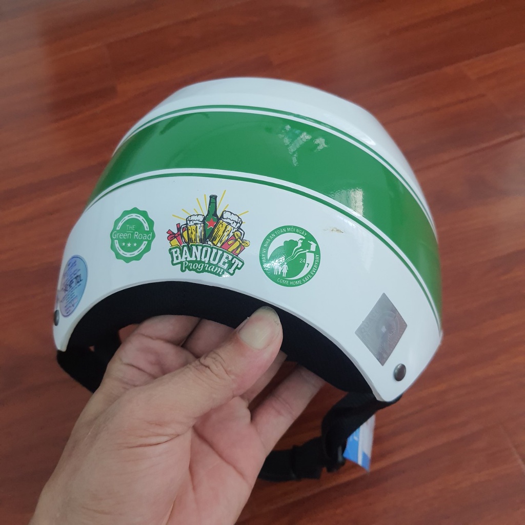 Mũ Bảo Hiểm Xe Máy Moto 1/2 Nửa Đầu 3/4 Đầu Người Lớn Quảng Cáo Heineken Hàng Đặc Biệt Đặt Hàng Hãng Protec Có Tem Chuẩn