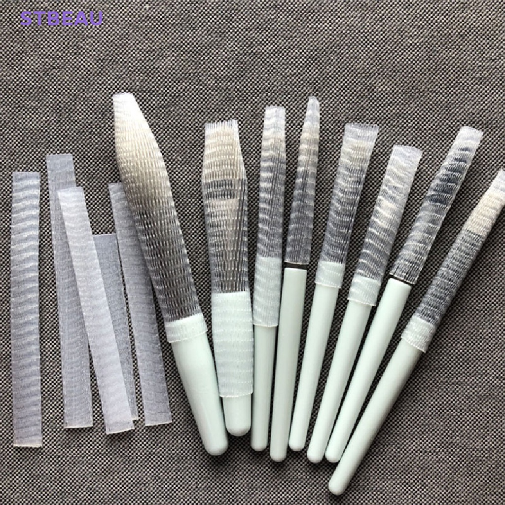 Set 15 / 50 Cọ Trang Điểm Màu Trắng Có Vỏ Lưới Bảo Vệ