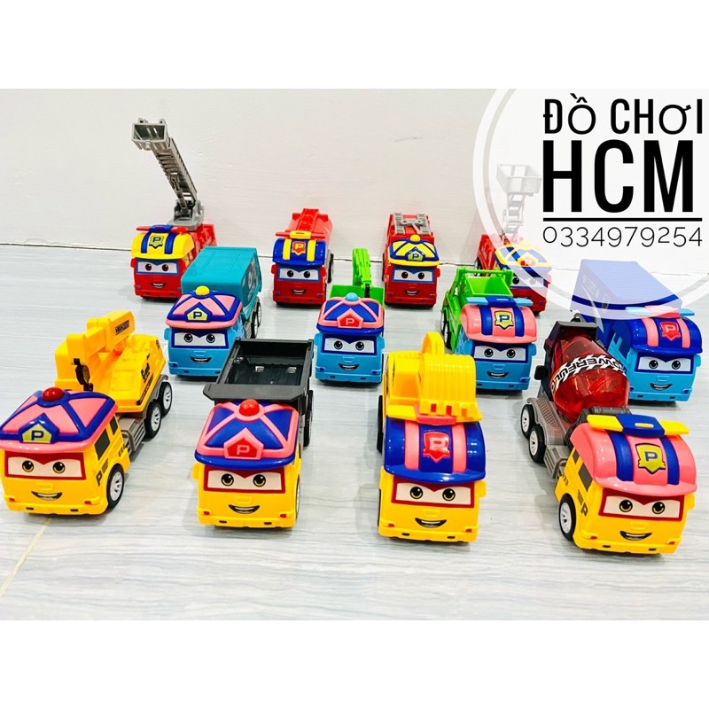 Đồ chơi xe công trình, xe cứu hoả, xe môi trường robocar poli dành cho bé thích mô hình xe ô tô